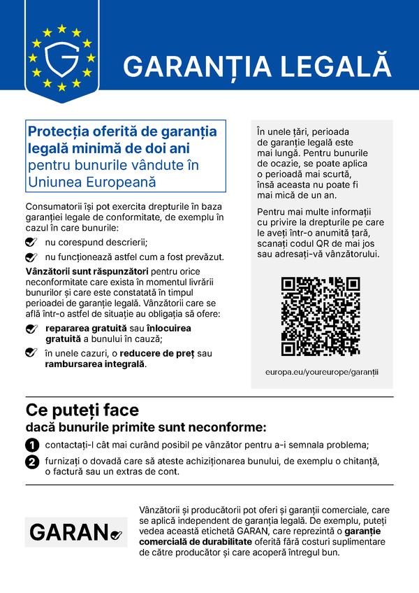 Notificarea UE privind garanția legală de conformitate