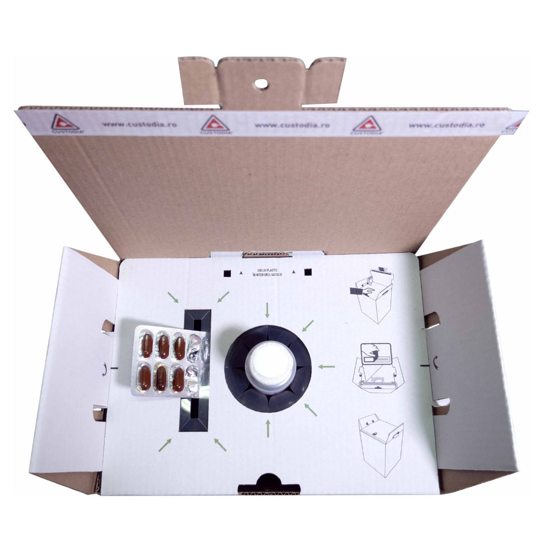 Cutie din carton medicamente expirate/neutilizate