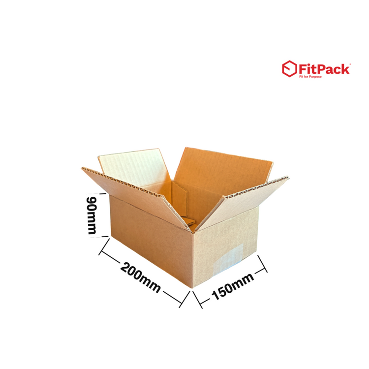 Cutie carton StandardBox 200 x 150 x 90 mm, CO3 ondula B, cu cote