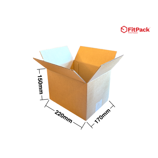 Cutie carton StandardBox 220 x 170 x 150 mm, CO3 ondula B, cu cote