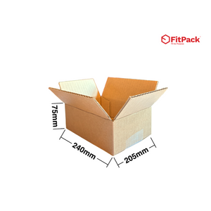 Cutie carton StandardBox 240 x 205 x 75 mm, CO3 ondula B, cu cote