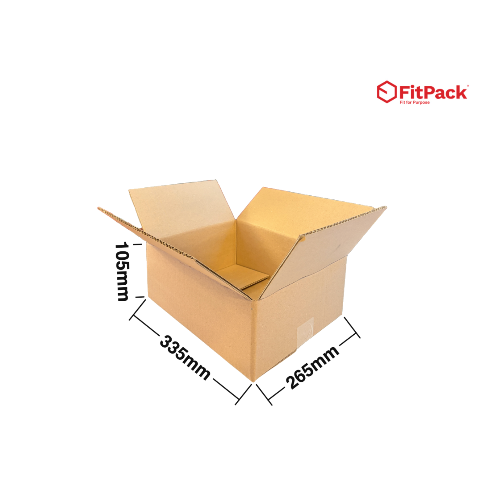 Cutie carton StandardBox 335 x 265 x 105 mm, CO5 ondula C, cu cote