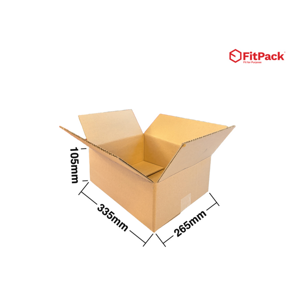 Cutie carton StandardBox 335 x 265 x 105 mm, CO5 ondula C, cu cote