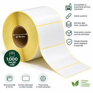 Etichete termice AWB 100x150 mm, rolă 1000 buc, tub 76 mm – FitPack