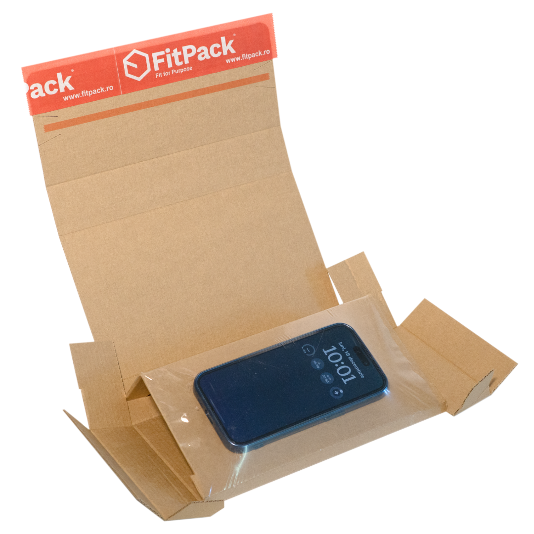 FixBox - cutii carton cu folie fixare telefon