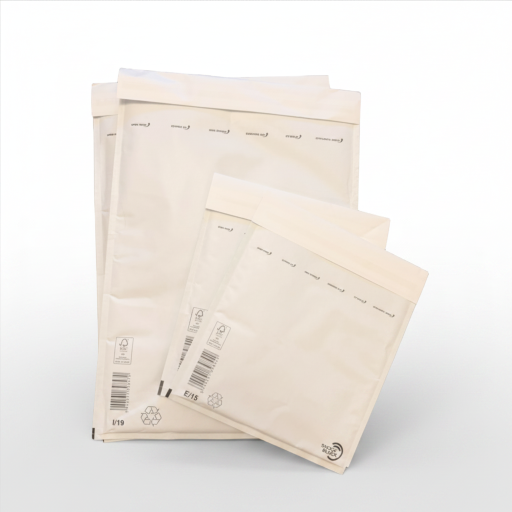 Plic antișoc alb cu folie cu bule, hârtie certificată FSC® – FitPack